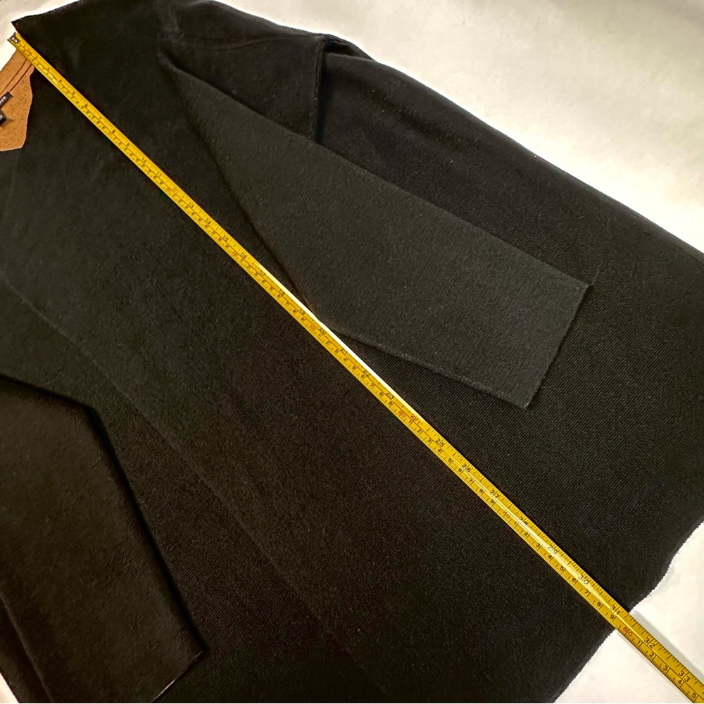 Eileen Fisher Silk & Organic Cotton Cascading Cardigan Black/Clay XL - Picture 6 of 9